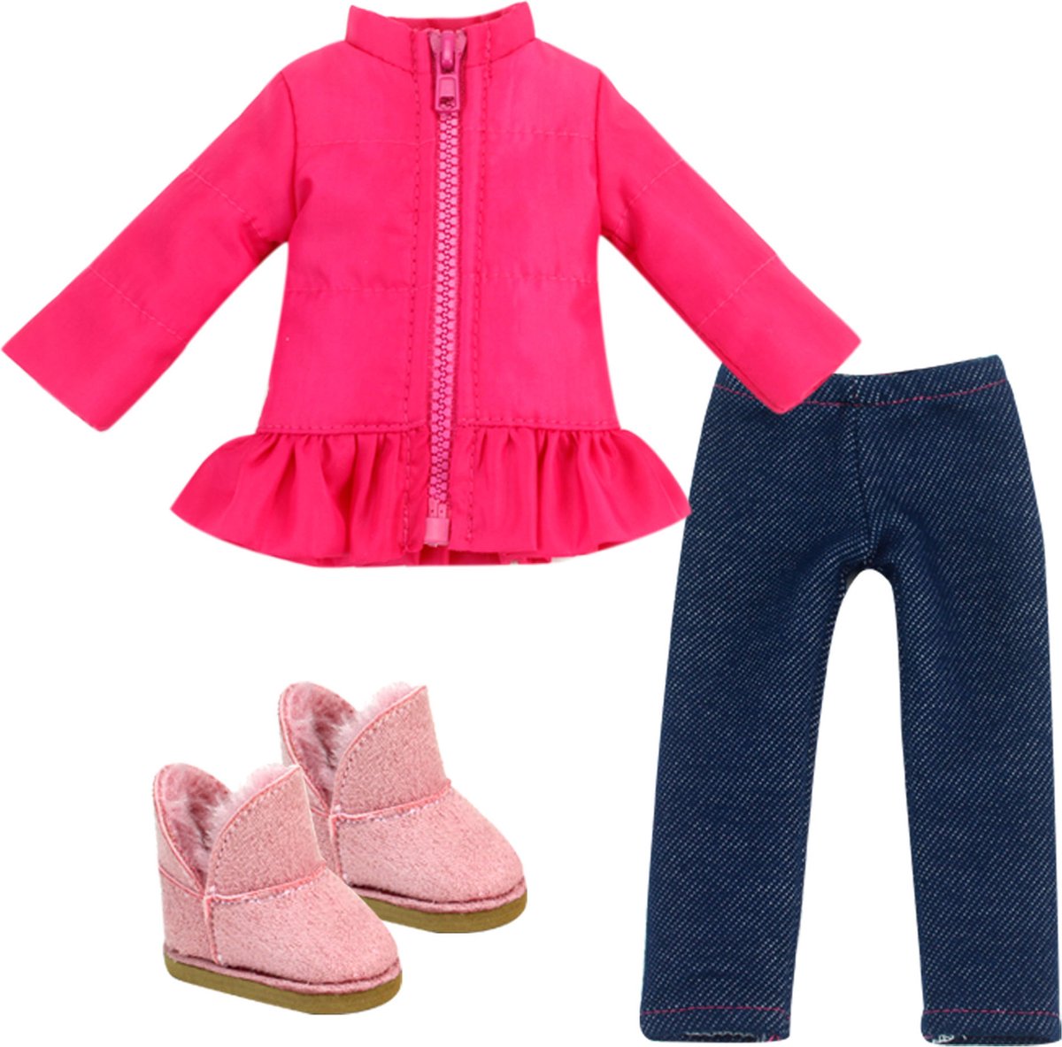 Sophias by Teamson 3-delige winteroutfit voor kinderen met laarzen voor Pop, felroze